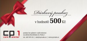 Sample Christmas gift voucher to the restaurant and wine bar CP1, Prague 1